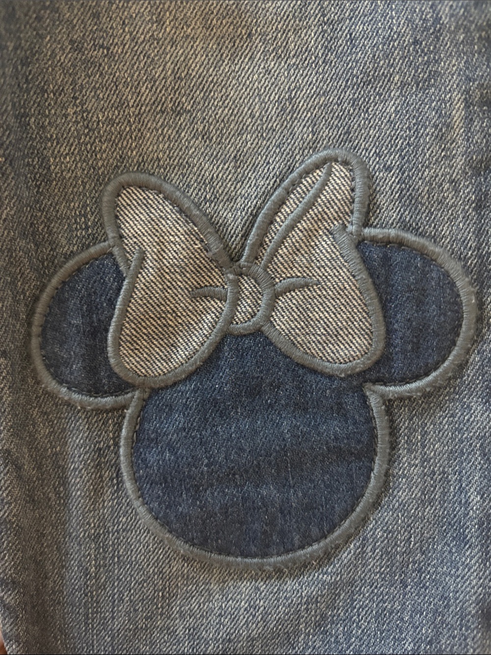 GAP X Disney Dark Blue Denim Wide-Leg Girls' Jeans with Minnie Patch - Picture 3 of 4